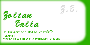 zoltan balla business card